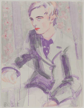 A six color lithographic portrait of Lord Alfred Douglas, Oscar Wilde's lover.  Written in...