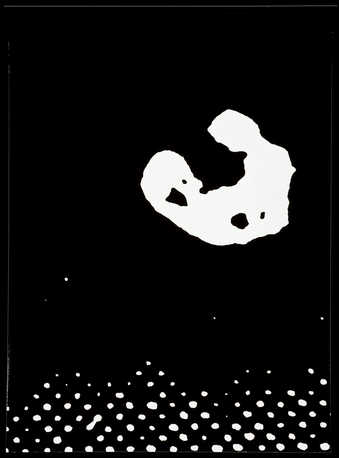 An abstract black and white image