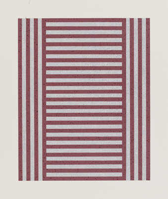 two bands of horizontal stripes divided by one band of vertical stripes