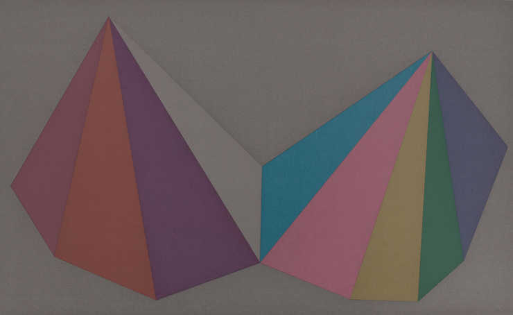 one print from a set of 4 silkscreens; gray background