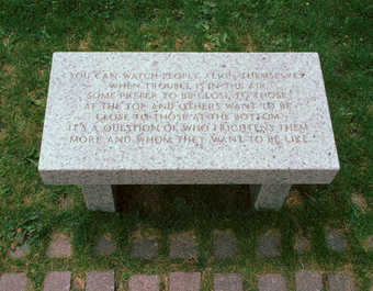 bench with engraving on the seat