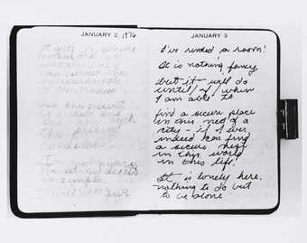 Photograph of open pages of Roberta's diary
