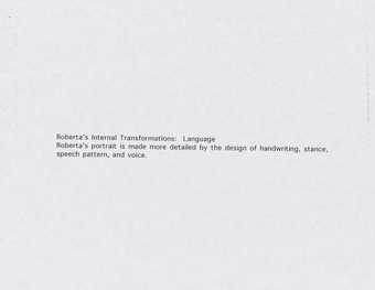 "Roberta's Internal Transformations:  Language/ Roberta's portrait is made more...