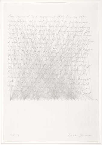 A text passage that is systemtically overdrawn by diagonal lines.