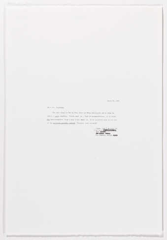 A graphite drawing reproducing a letter to the Army of 3.