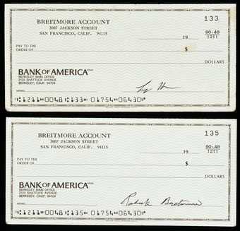 Bank check signed by Roberta Breitmore