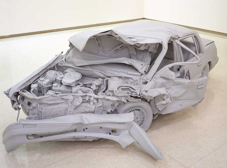 A realistic model of a crashed Pontiac Grand AM