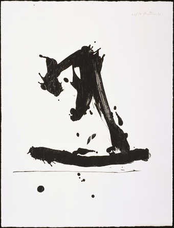 A lithograph from one zinc plate printed in black