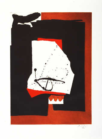 An aquatint form one copper plate printed in red and brown; lift-ground etching and aquatint from...