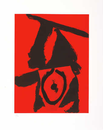 An aquatint from one copper plate printed in red; lift-ground etching and aquatint from one...