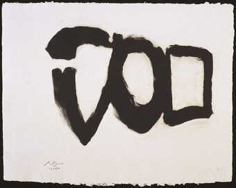 Line plate (copper) with carborundum printed in black.