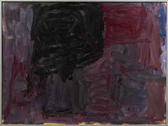 Muddy composition of greys, blacks, and grey/reds