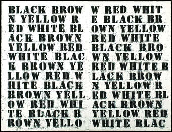 handwritten menu card for an event with Bill T. Jones and Arnie Zane.  Image side of card lists...