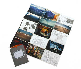 A small map compilation of collected and found images with past projects by the artist.