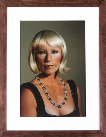 A self-portrait of the heavily made-up artist