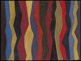 colorful jagged bands of color running vertically, no overlapping