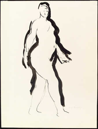 striding female nude