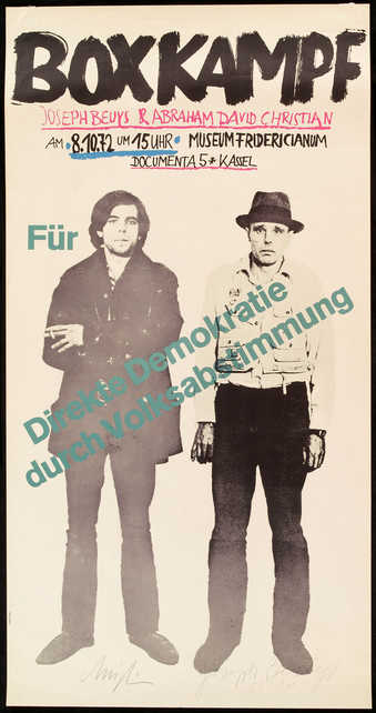 Posted printed as an announcement of a boxing match for "Direct Democracy through...