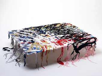 Fonts and words appropriated from speed metal bands cut from felt