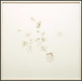 A series of small drawings on vellum of figures holding beams as if constructing something,...