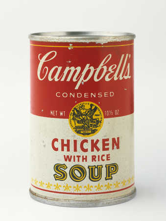 A sculpture identical to a Campbell's soup can.