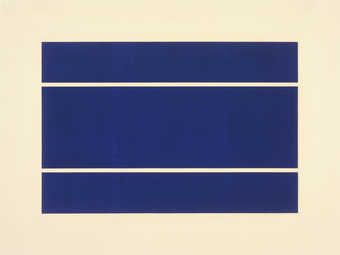 variations on a rectangle printed in ultramarine blue