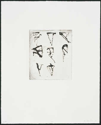 black caligraphic like abstractions on paper