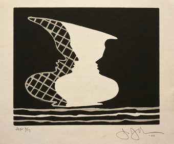 A vase/face image in the periodical Sun on 6 with a poem by  Jeff Clark