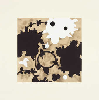 Spit bite intaglio printed in warm brown on natural Kitakata chine colle, solid hard edged...