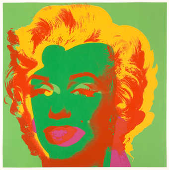 an image of Marilyn Monroe on a green background