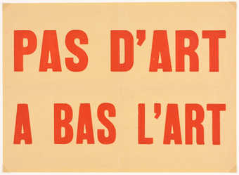 Red letterpress on yellow/cream paper; poster.