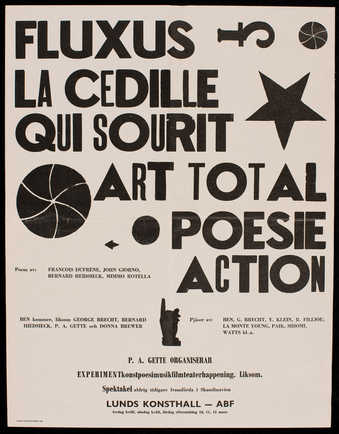 Black print on grey paper; second version of a poster announcing a concert that occurred at Lunds...