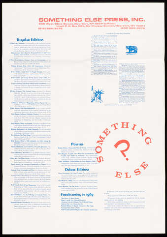 Red and blue printing on white paper; printed on both sides. A catalogue advertising publications...