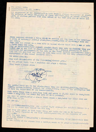 2 pages blue print on white paper with ball point pen annotations; stapled UL.  Instruction sheet...