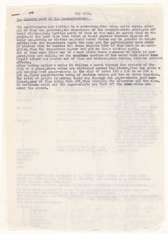 3 pages of black type on white paper, includes some handwritten instructions in pencil. Pages are...