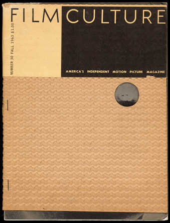 A bound magazine; the cover is composed of corrugated cardboard and Film Culture wrap label. ...