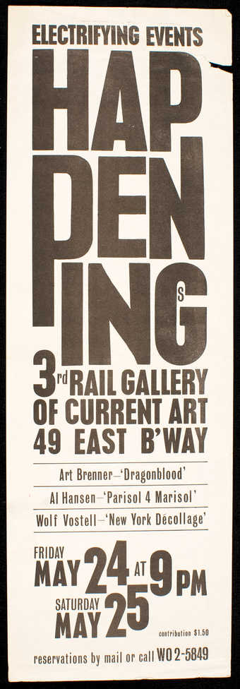 Black print on white paper; invitation/announcement to an event at 3rd Rail Gallery of Current...