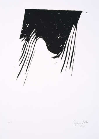 Abstact black and white images contained within a a black folio.